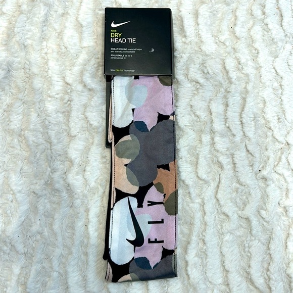 Nike dry head tie adjustable active wear head tie floral new with tags - Picture 1 of 5